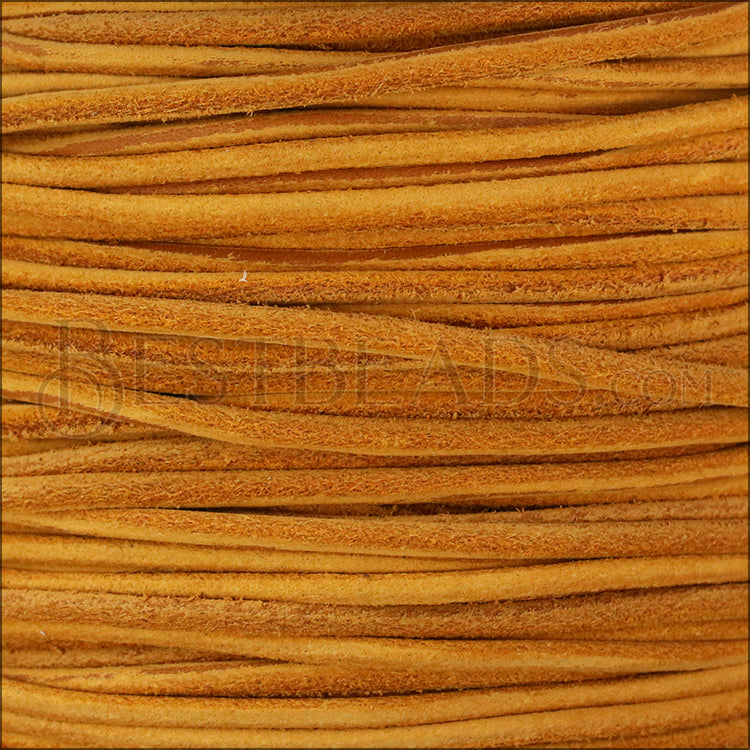 3mm round SUEDE Euro leather APRICOT - meter