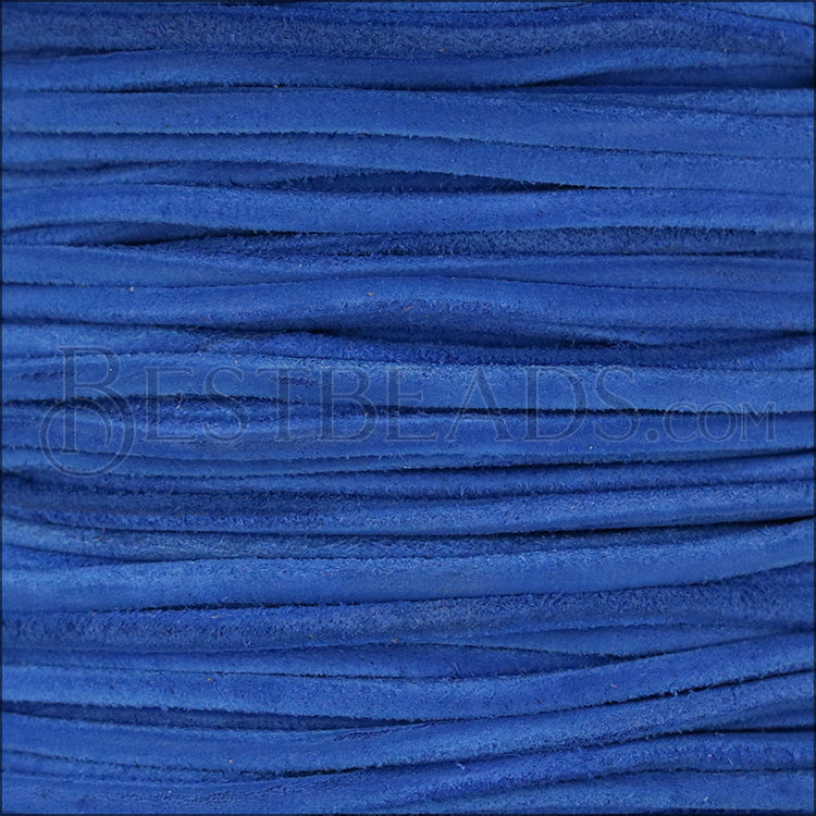 3mm round SUEDE Euro leather ROYAL BLUE - meter