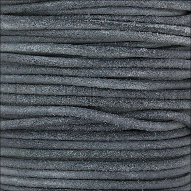3mm round SUEDE Euro leather GREY - meter