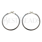 3mm Flat GLUE - IN HOOP EARRING ANT SILVER - one pair (2 pcs)