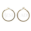 3mm Flat GLUE - IN HOOP EARRING GOLD - one pair (2 pcs)