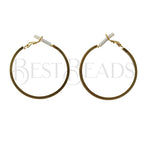 3mm Flat GLUE - IN HOOP EARRING GOLD - one pair (2 pcs)