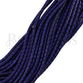 5mm Round Indian Braided Leather DARK VIOLET NAT. - 25m coil