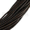 4mm Round Indian Braided Leather BLACK TAN SIPPA - 25m coil