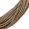 4mm Round Indian Braided Leather LIGHT MOCHA - 25m coil