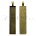 Rectangle Inlay Pendant ANT. BRASS - 10 pcs