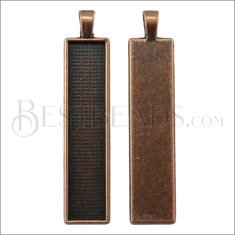 Rectangle Inlay Pendant ANT. COPPER - 10 pcs