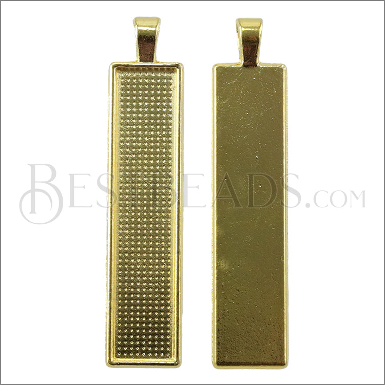 Rectangle Inlay Pendant GOLD - 10 pcs