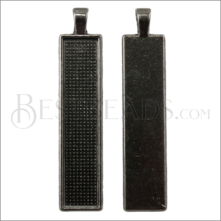 Rectangle Inlay Pendant GUNMETAL - 10 pcs