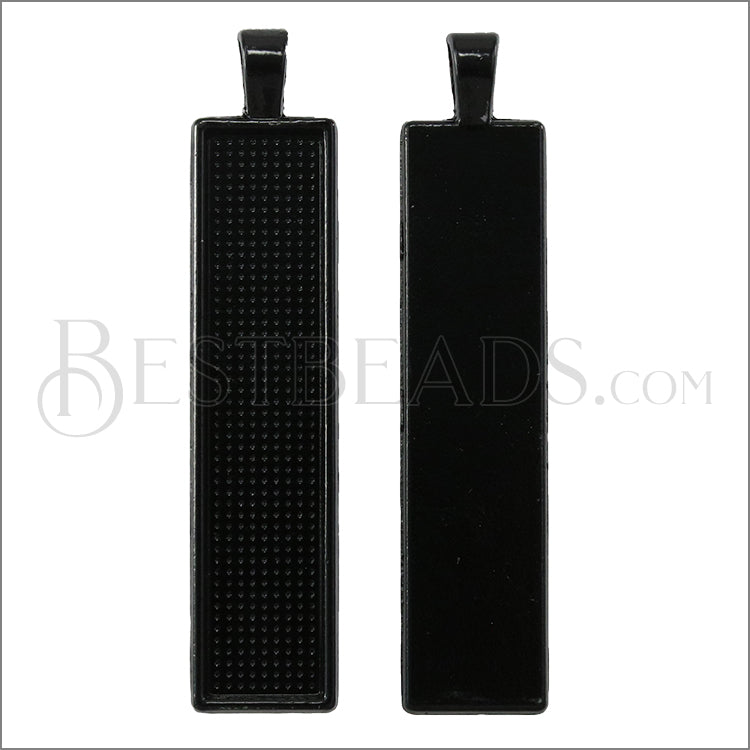 Rectangle Inlay Pendant NITE BLACK - 10 pcs