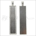 Rectangle Inlay Pendant SILVER PLATE - 10 pcs