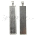 Rectangle Inlay Pendant SILVER PLATE - 10 pcs