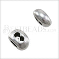 2.5mm round DOUBLE STRAND bead ANT SILVER - 10 pcs