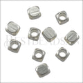 2mm round CUBE Bead ANT SILVER - 10 pcs