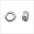 5mm round HAMMERED bead ANT SILVER - 10 pcs