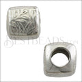 5mm round FLORAL CUBE bead ANT SILVER - 10 pcs