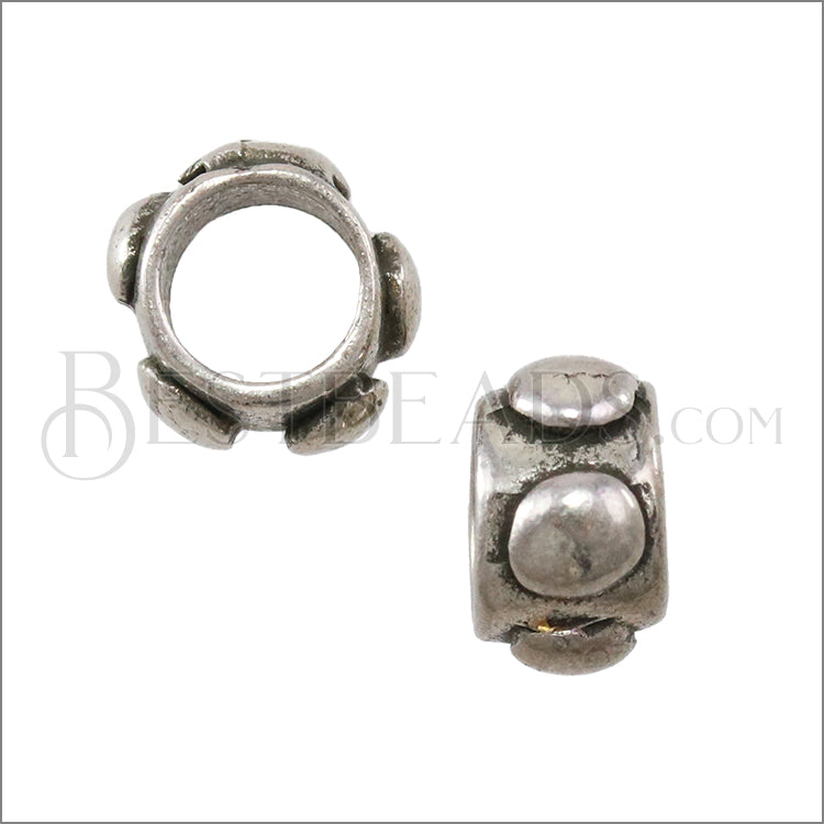 5mm round BUMPY bead ANT SILVER - 10 pcs