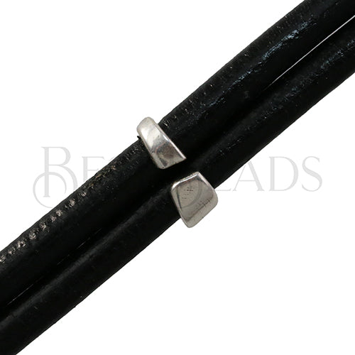 5mm DOUBLE round BRAVARO bead ANT SILVER - 10 pcs
