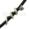 5mm round SILLY SNAKE bead ANT SILVER - 2 pcs