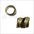5mm round RIBBON WRAP bead ANT BRASS - 10 pcs
