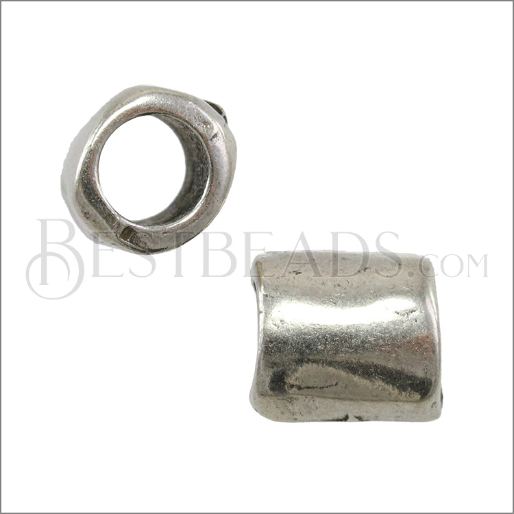 5mm round PLAIN TUBE bead ANT SILVER - 10 pcs