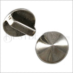 10mm flat POINTED STUD slider ANT SILVER - 10 pcs