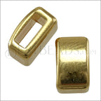 5mm flat PLAIN BAR slider SHINY GOLD - 10 pcs