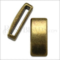 15mm flat PLAIN BAR slider ANT BRASS - 10 pcs