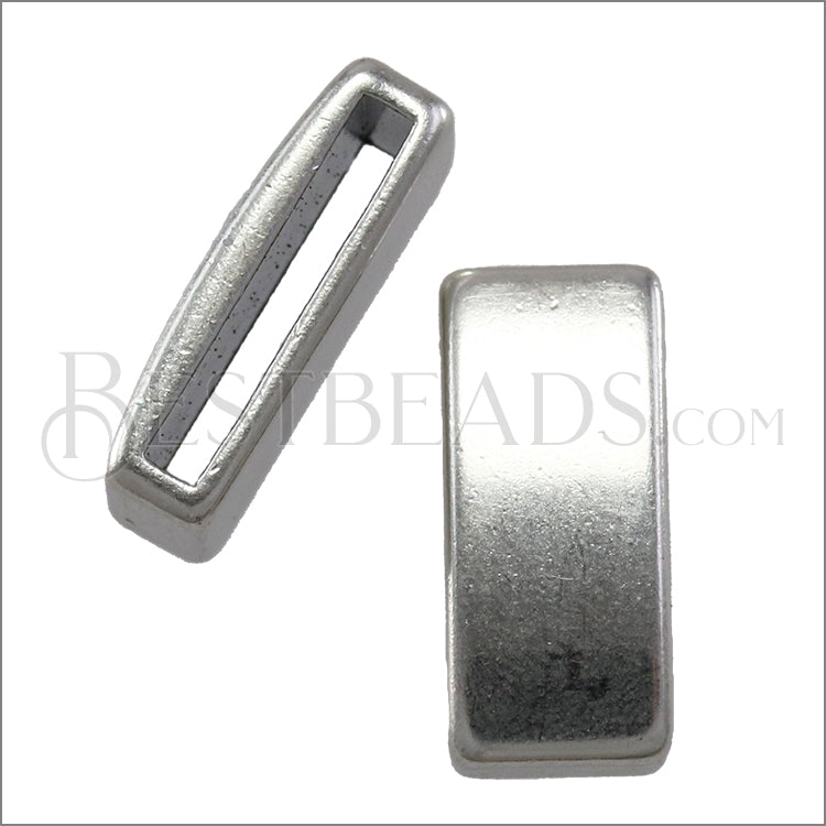 15mm flat PLAIN BAR slider ANT SILVER - 10 pcs