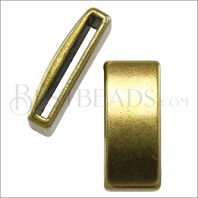 20mm flat PLAIN BAR slider ANT BRASS - 10 pcs