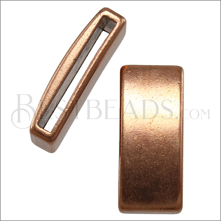 20mm flat PLAIN BAR slider ANT COPPER - 10 pcs