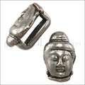 5mm flat BUDDHA slider ANT SILVER - 10 pcs