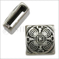 10mm Flat CHINESE KNOT slider ANT SILVER - 10 pcs