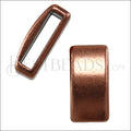 10mm flat PLAIN BAR slider ANT COPPER - 10 pcs
