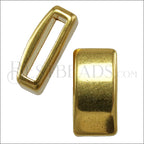 10mm flat PLAIN BAR slider GOLD - 10 pcs