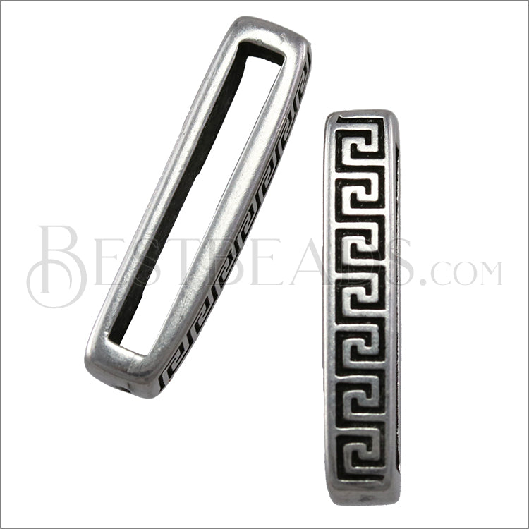 20mm flat MEANDER slider ANT SILVER - 10 pcs
