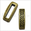 10mm flat MEANDER slider ANT BRASS - 10 pcs