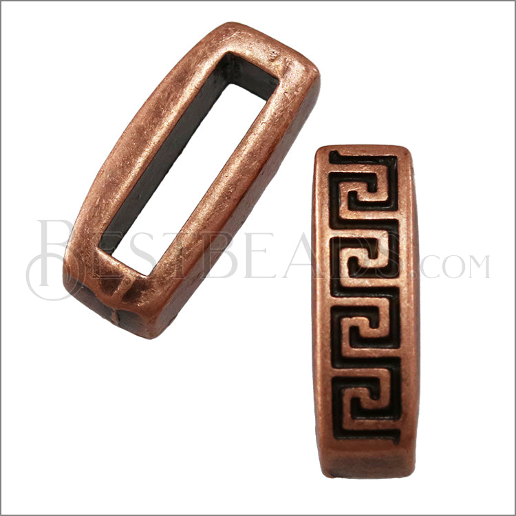10mm flat MEANDER slider ANT COPPER - 10 pcs