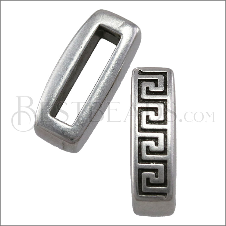 10mm flat MEANDER slider ANT SILVER - 10 pcs