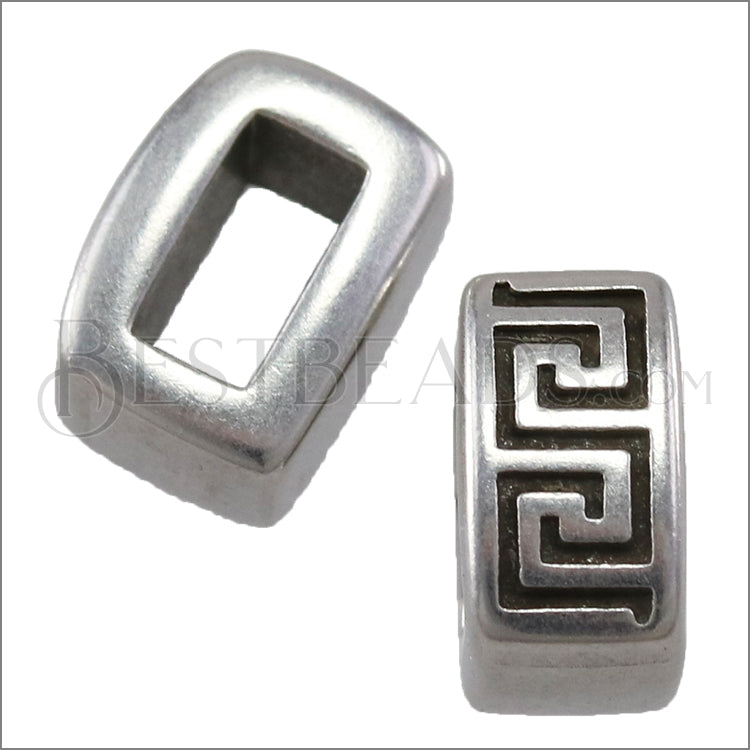 5mm flat MEANDER slider ANT SILVER - 10 pcs