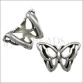 10mm flat OPEN BUTTERFLY slider ANT SILVER - 10 pcs