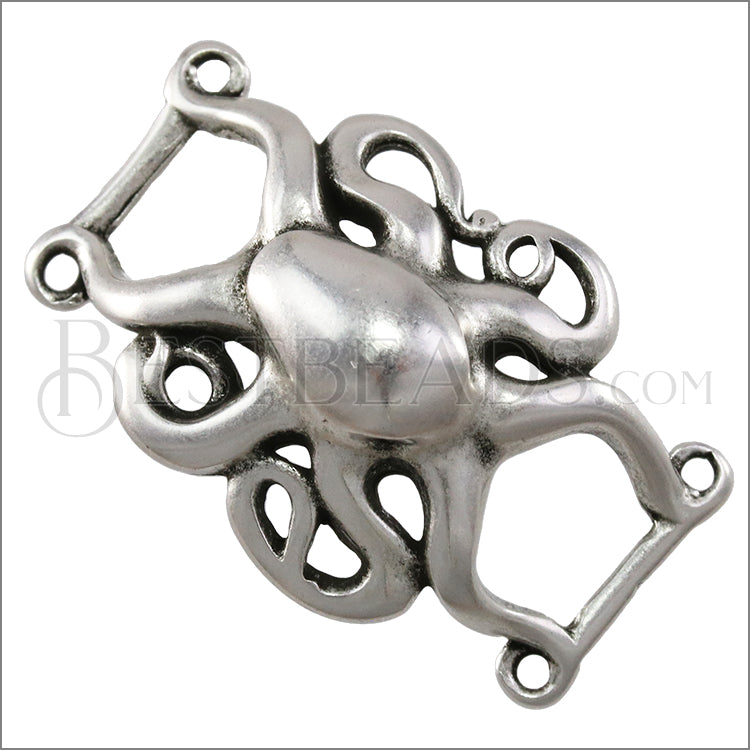 10mm flat OCTOPUS slider ANT SILVER - 5 pcs