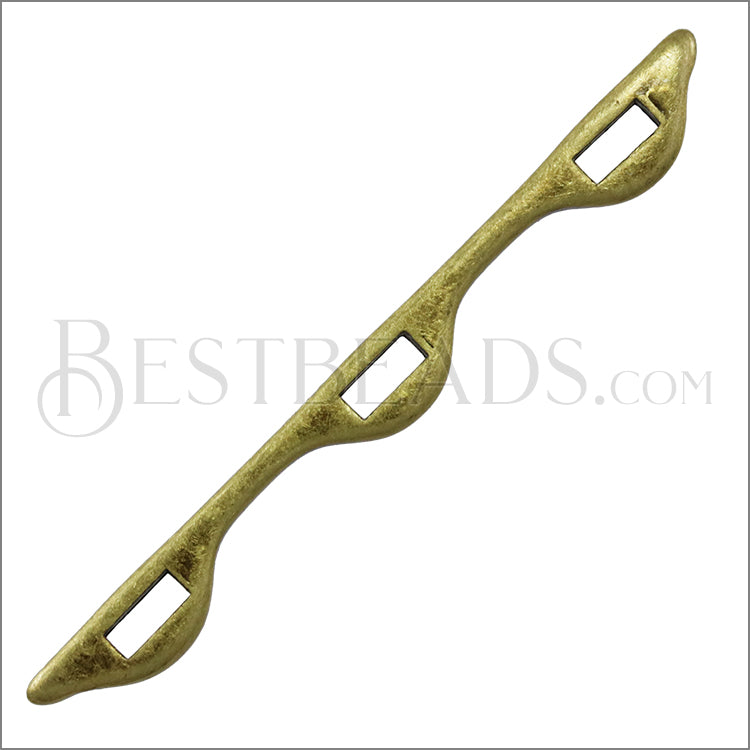 5mm flat TRIPLE WIDE spacer ANT BRASS - 10 pcs