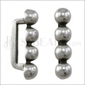 10mm flat 4 DOT BAR spacer ANT SILVER - 10 pcs
