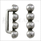 10mm flat 4 DOT BAR spacer ANT SILVER - 10 pcs
