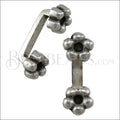 10mm flat DOUBLE FLOWER spacer ANT SILVER - 10 pcs