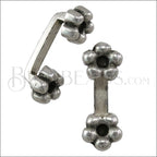10mm flat DOUBLE FLOWER spacer ANT SILVER - 10 pcs