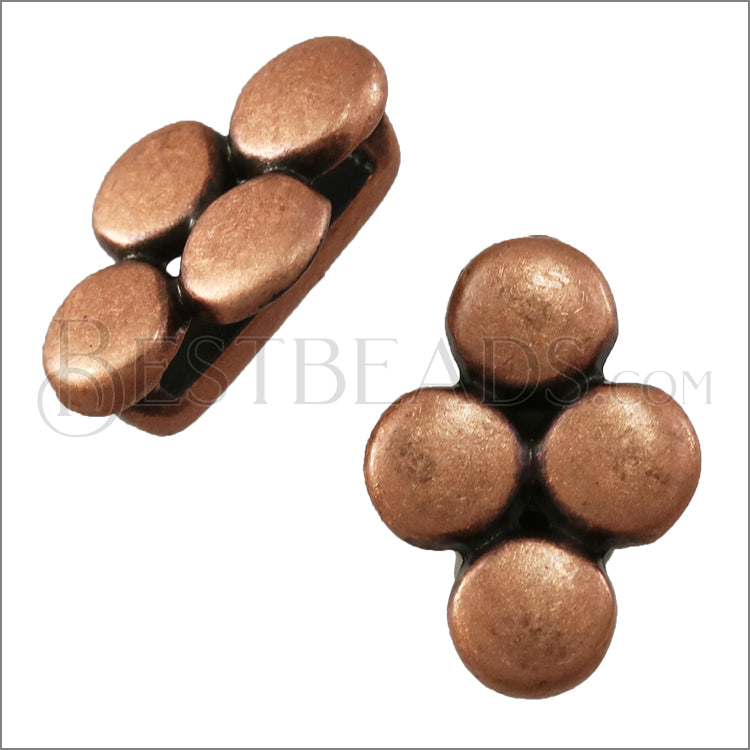 10mm flat 4 DISC spacer ANT COPPER - 10 pcs