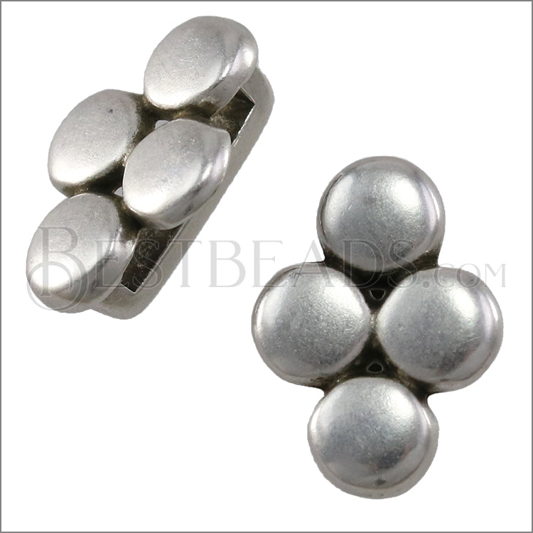 10mm flat 4 DISC spacer ANT SILVER - 10 pcs