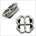 10mm flat CLOVER spacer ANT SILVER - 10 pcs